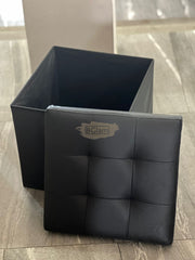Folding Square Ottoman with Storage | Black | 36*36*36cm