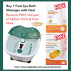 Foot Spa Bath Massager with Heat | Green/White (FREE one pair of Sadoer Hand & Foot Mask) Massage Foot Tub