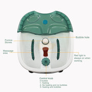 Foot Spa Bath Massager with Heat | Green/White Massage Foot Tub