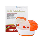 Foot Spa Bath Massager with Heat & Rollers SQ-368 | Orange/White Massage Foot Tub