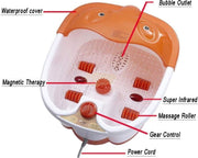 Foot Spa Bath Massager with Heat & Rollers SQ-368 | Orange/White Massage Foot Tub