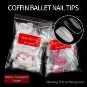 Full Cover Ballerina Nail Tips Natural 500 Tips Nail Tips
