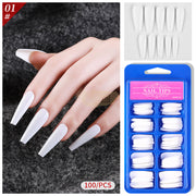 Full Cover Color Long Ballet Press On Nail 100 pieces/box 1 Press On Nails