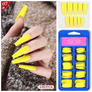 Full Cover Color Long Ballet Press On Nail 100 pieces/box 7 Press On Nails