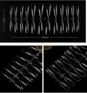 Full Cover Long Pointed Nail Tips Clear 240 Tips Box No.3 Nail Tips