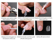 Full Cover Squoval Nail Tips Clear 240 Tips Box Box No.7 Nail Tips