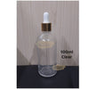 Glass Dropper Bottle | Gold Cap | 100ml (Clear)