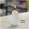 Glass Dropper Bottle | Gold Cap | 100ml (Frosted)