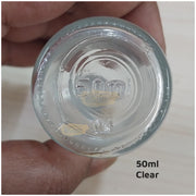 Glass Dropper Bottle | Gold Cap | 50ml (Clear) Glass Bottle