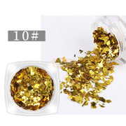 Glass Fragment Style Nail Sequins - Available in 18 designs 10 Nail Sequins