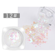 Glass Fragment Style Nail Sequins - Available in 18 designs 12 Nail Sequins