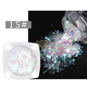 Glass Fragment Style Nail Sequins - Available in 18 designs 15 Nail Sequins