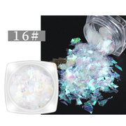 Glass Fragment Style Nail Sequins - Available in 18 designs 16 Nail Sequins