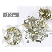 Glass Fragment Style Nail Sequins - Available in 18 designs 3 Nail Sequins