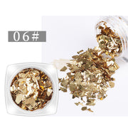 Glass Fragment Style Nail Sequins - Available in 18 designs 6 Nail Sequins