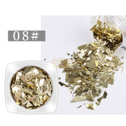 Glass Fragment Style Nail Sequins - Available in 18 designs 8 Nail Sequins