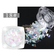 Glass Fragment Style Nail Sequins - Available in 18 designs 18 Nail Sequins