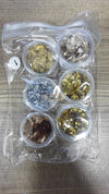 Glass Mix Nail Sequins Set - Available in 2 colors Set 1 (pack of 6) Nail Sequins