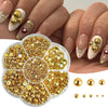 Gold Flatback Beads Mixed Size | Nail Art Deco Nail Deco