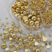 2000 pcs Gold Nail Art Beads – 3D Metallic Decoration Studs Set nail art decoration