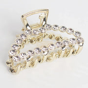 Gold Hair Claw Clip with Rhinestones | Half Moon Hair Claws & Clips