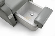Grey Electric Spa Recliner Chair with Pull-Out Foot Tub Manicure Trays & USB Ports Pedicure Chair