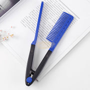 Hair Straightener V-Shaped Hair Comb Blue Hair Comb