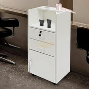 Hair Stylist Station with 2 Hair Dryer Holders | White (furniture only) Hair Salon Furniture