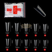 Half Cover French Curve Nail Tips Clear 50 Tips Nail Tips