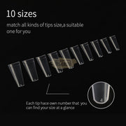 Half Cover French Curve Nail Tips Clear H-063 100 Tips Bag Nail Tips