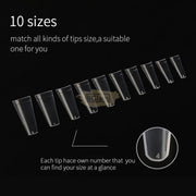 Half Cover French Curve Nail Tips Clear H-063 500 Tips Bag Nail Tips