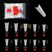 Half Cover French Curve Nail Tips Natural H-063 100 Tips Bag Nail Tips