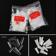 Half Cover French Curve Nail Tips Natural H-063 500 Tips Bag Nail Tips