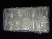 Half Cover Salon Nail Tips | Stiletto | Clear | 500 Tips Box