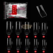 Half Cover Squoval Nail Tips Clear 100 Tips Nail Tips