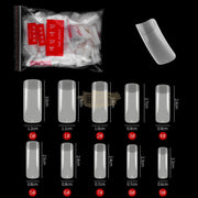 Half Cover Squoval Nail Tips Natural 500 Tips Nail Tips