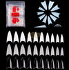 Half Cover Stiletto Round Edge Nail Tips Clear 500 Tips