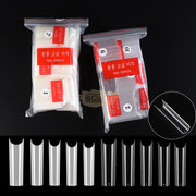 Half Cover Water Pipe Long Nail Tips Clear 500 Tips Nail Tips