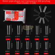 Half Cover Water Pipe Long Nail Tips Clear 500 Tips Nail Tips