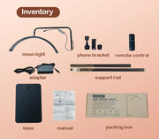 Half Moon Floor LED Lamp with remote HD-M6X | 125-180 cm | 60cm | 36W | Black Lighting