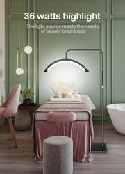 Half Moon Floor LED Lamp with remote HD-M6X | 125-180 cm | 60cm | 36W | Black Lighting