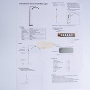 Half Moon Floor LED Lamp with remote HD-M6X | 125-180 cm | 60cm | 36W | White Lighting