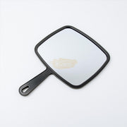 Handheld Mirror with Single Handle 18.5*15cm Black Salon Furnishing