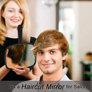 Handheld Mirror with Single Handle 18.5*15cm Salon Furnishing