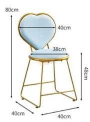 Heart-Shaped Chair with footrest - Blue