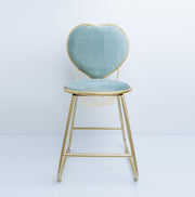 Heart-Shaped Chair with footrest - Blue