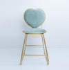 Heart-Shaped Chair with footrest - Blue