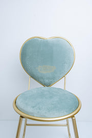 Heart-Shaped Chair with footrest - Blue
