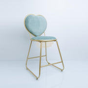 Heart-Shaped Chair with footrest - Blue