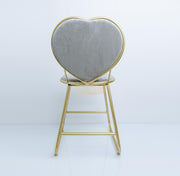 Heart-Shaped Chair with footrest - Grey